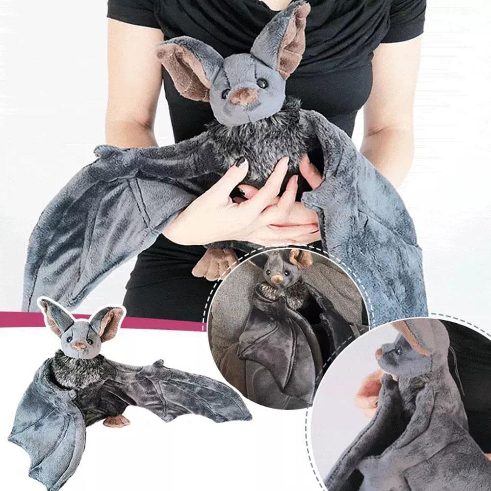 Cosplay Bat Prop - Peluche chauve-souris réaliste avec oreilles pliables,