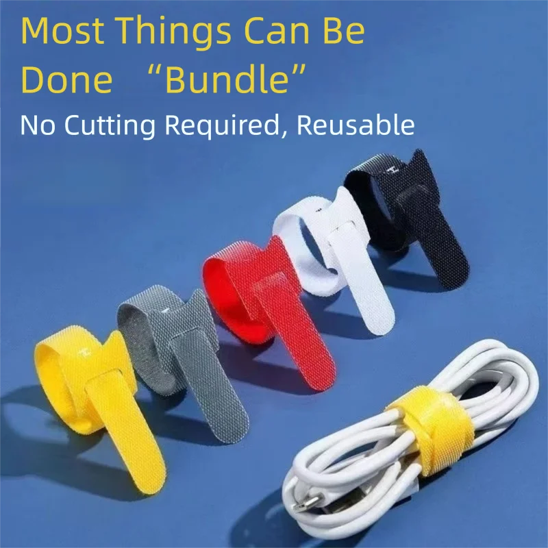 Velcro Hook Loop - Organisateur de câbles réutilisable sans coupure,