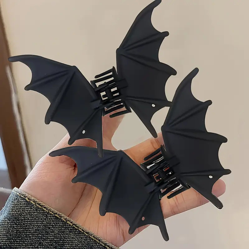 Cosplay Bat Prop - Pince à cheveux chauve-souris noire mate,