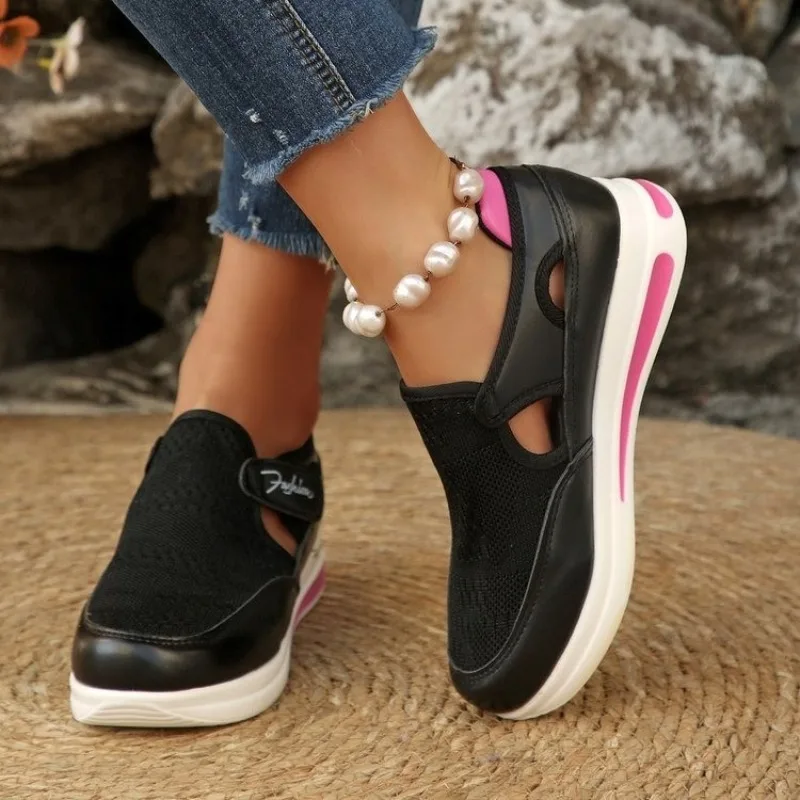 Baskets compensées pour femmes - Velcro Hook Loop avis et prix